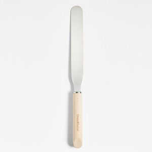 New! Crate&Barrel Stainless Steel Spatula with beechwood Handle 13.03”